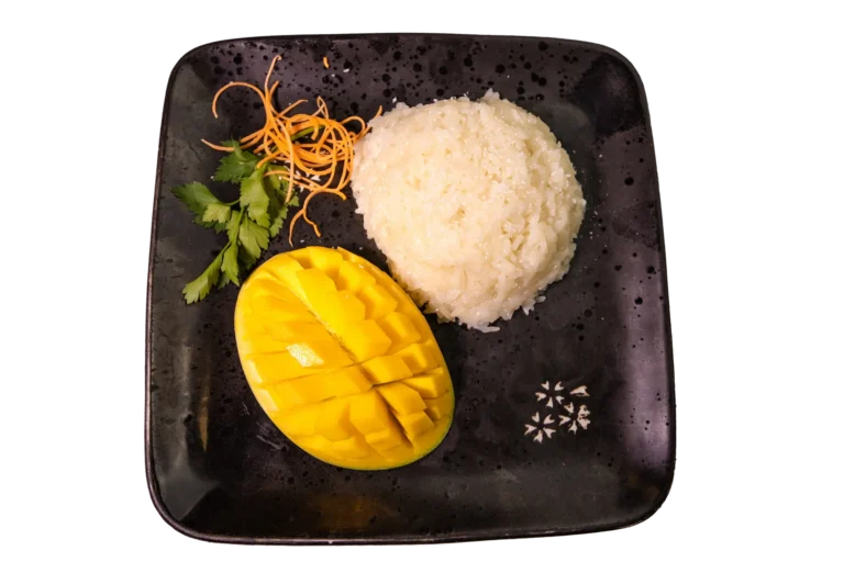 Arroz de coco y mango