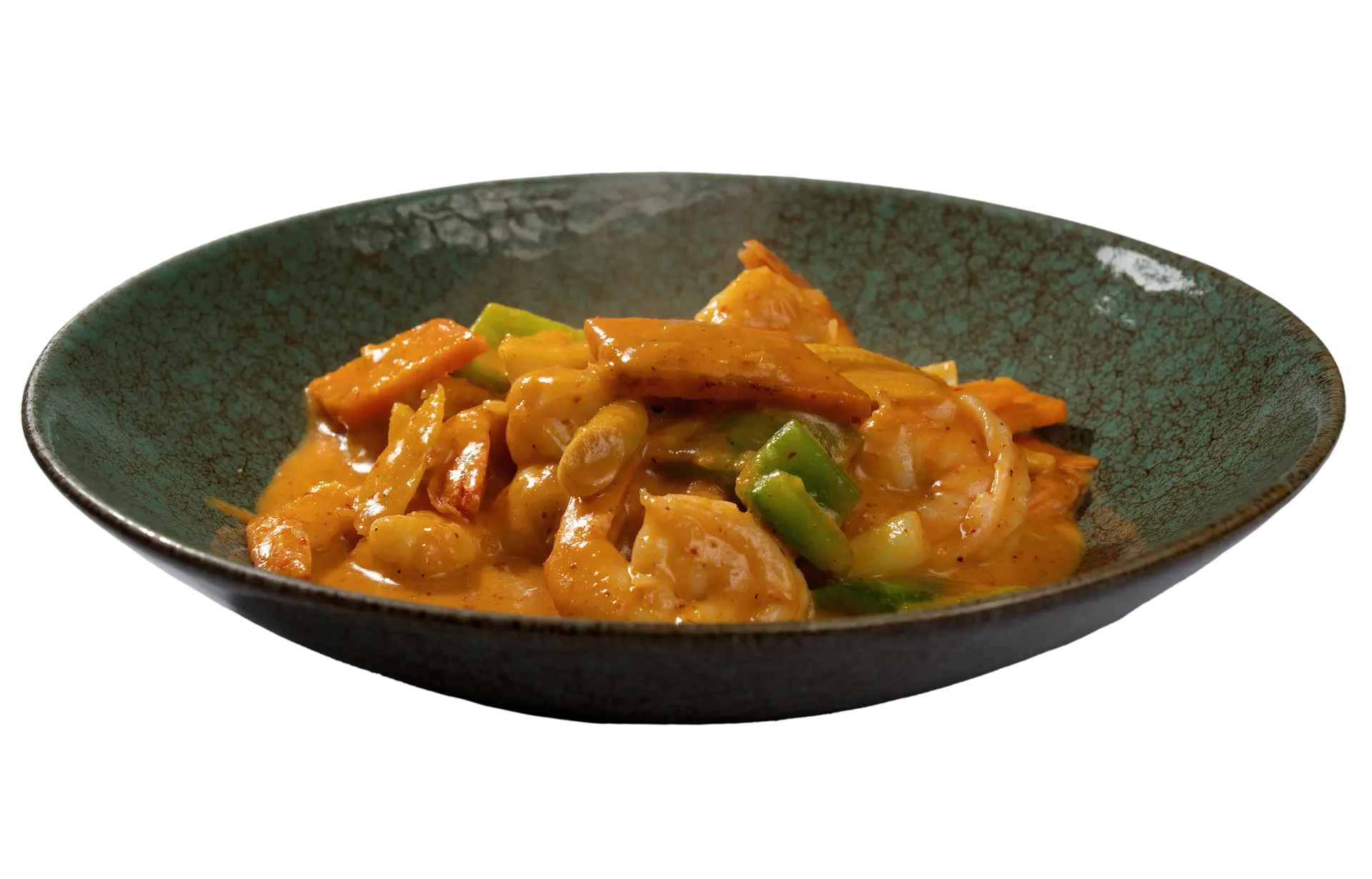 Gambas con panang curry