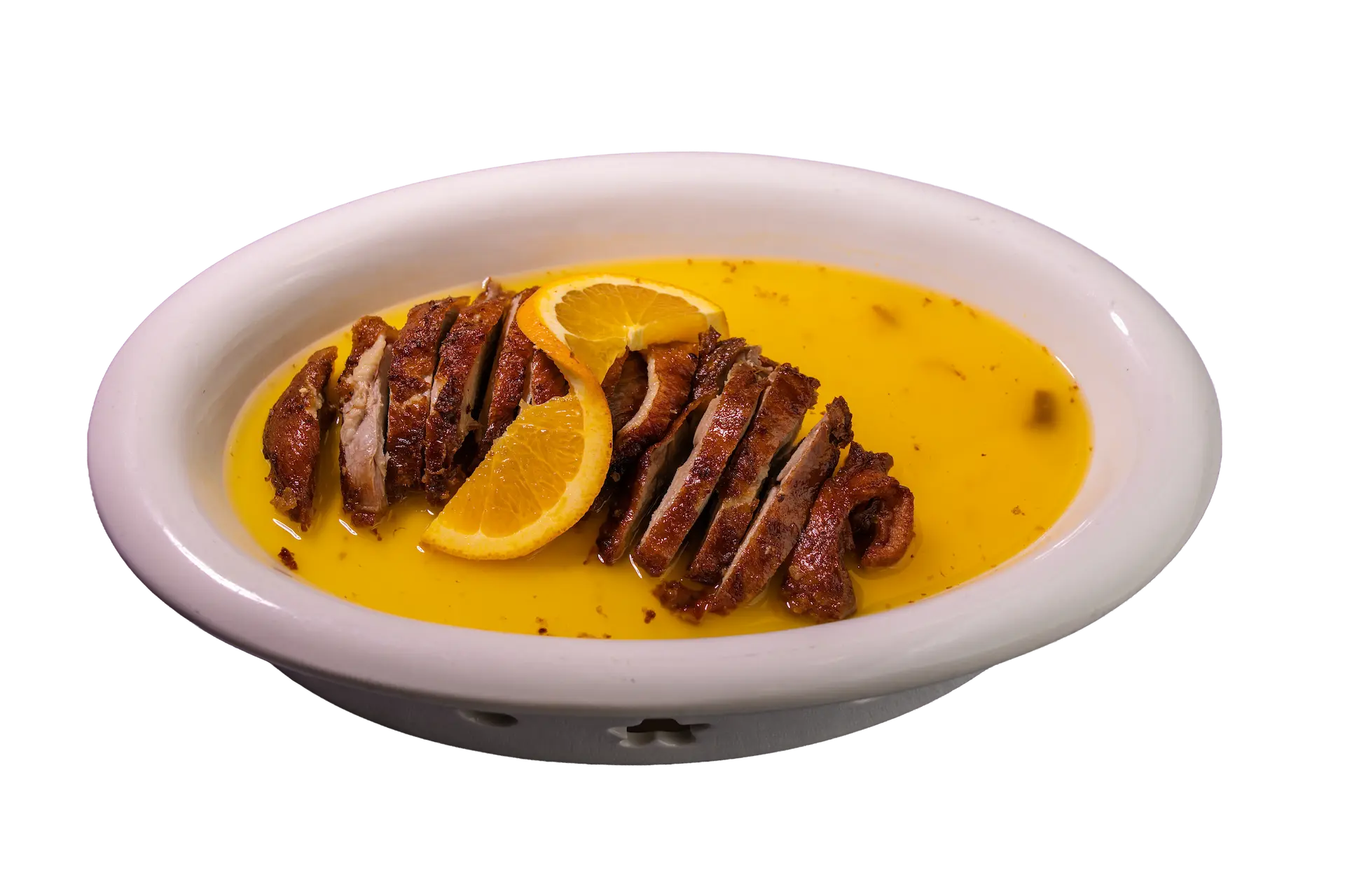 Pato con naranja