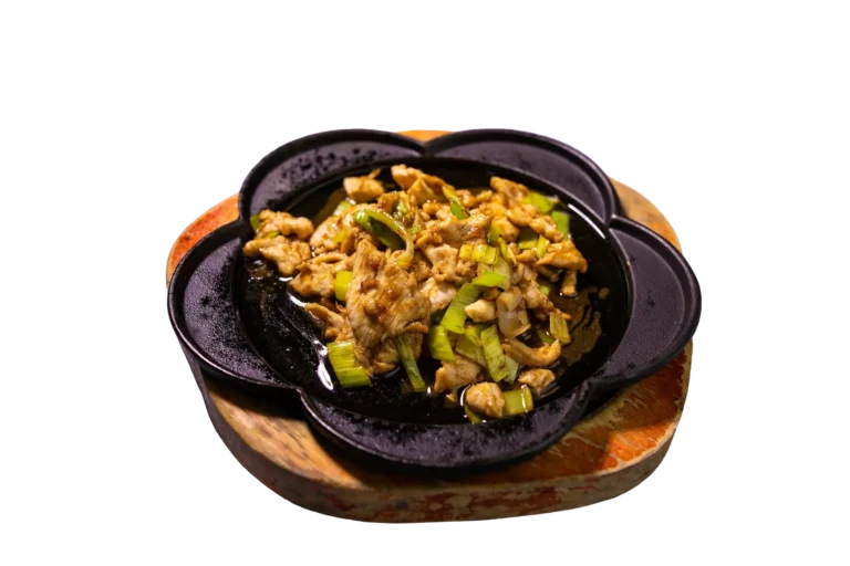 Pollo con puerro a la plancha
