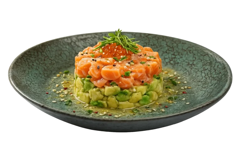 Super tartar de salmón con aguacate